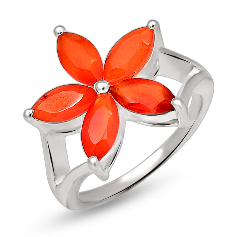 8*4 MM Marquise - Carnelian Faceted Silver Ring - R5066CR