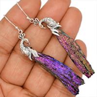 Rainbow Aura Kyanite Earring-RAKE133