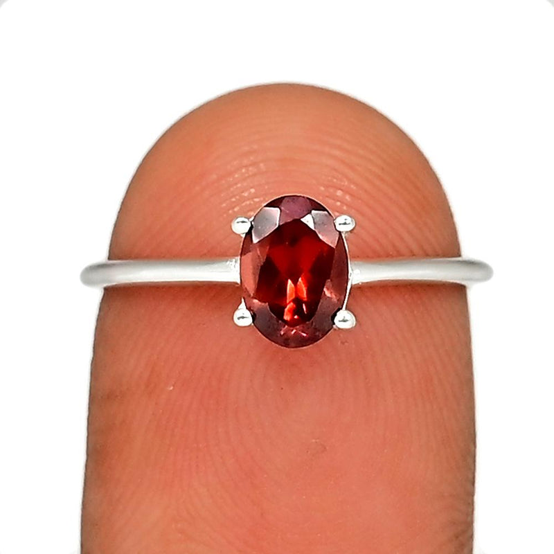 7*5 MM Oval - Garnet Faceted Ring - RBC305-GRF Catalogue