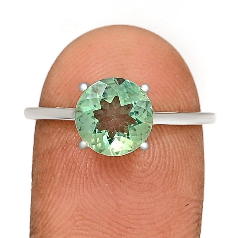 8*8 MM Round - Green Fluorite Faceted Ring - RBC320-GFF Catalogue