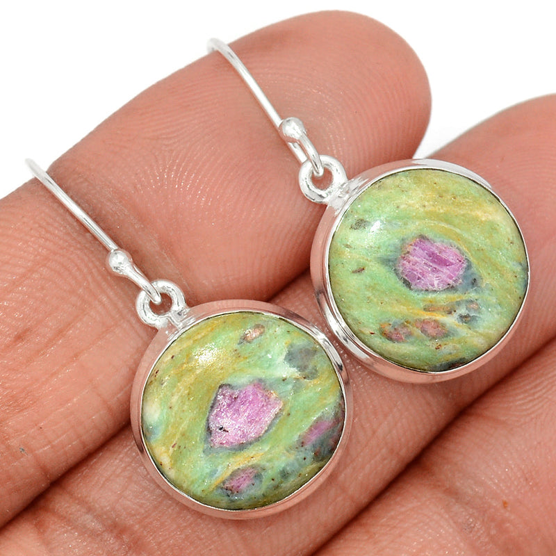 1.3" Ruby In Fuchsite Earrings - RIFE772