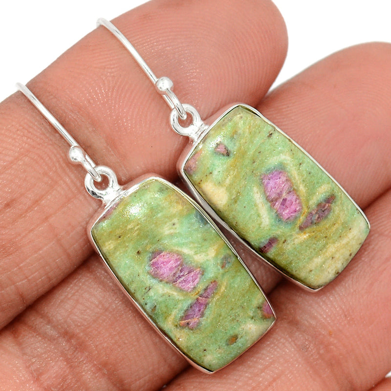 1.6" Ruby In Fuchsite Earrings - RIFE776