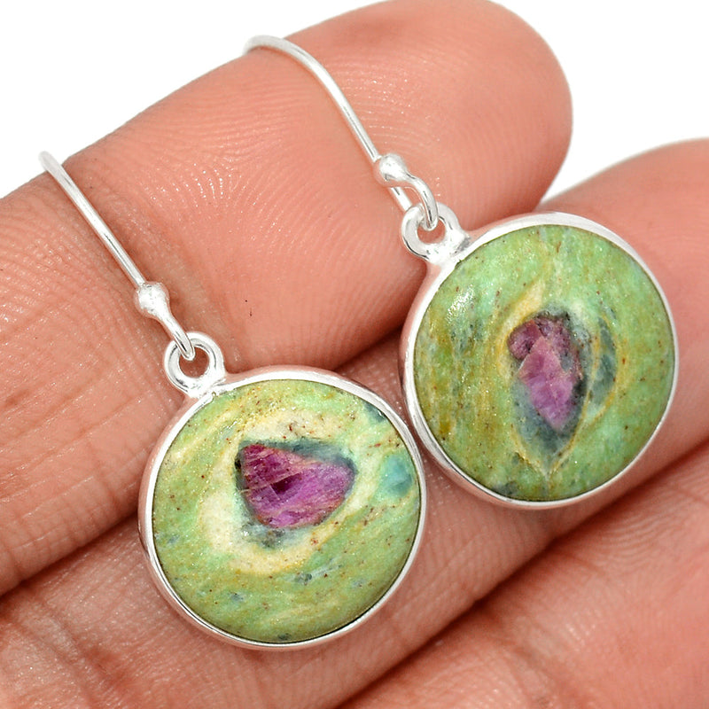 1.3" Ruby In Fuchsite Earrings - RIFE806