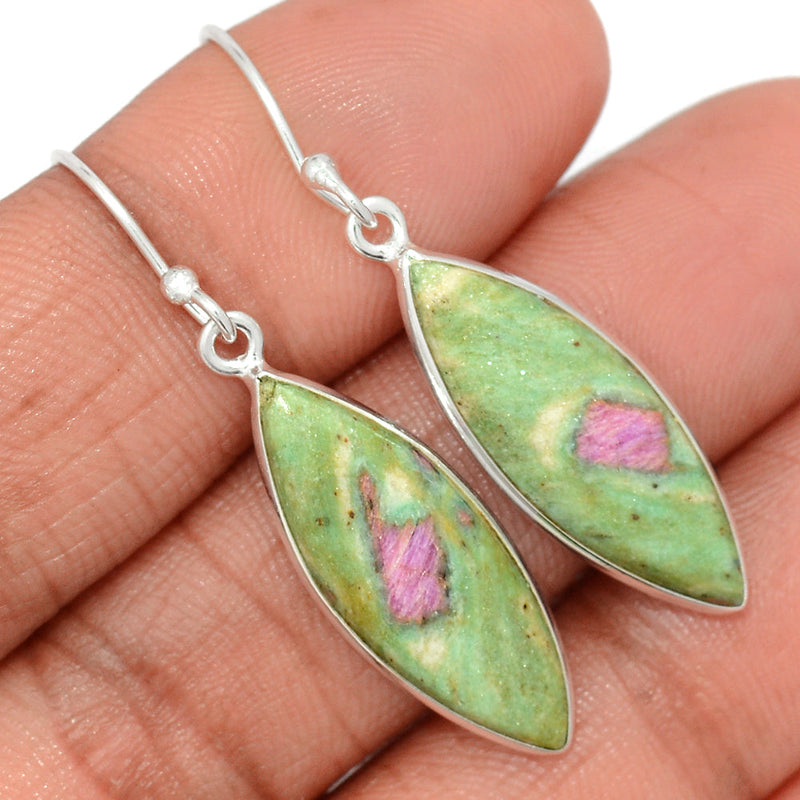 1.6" Ruby In Fuchsite Earrings - RIFE818