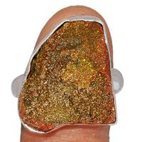 Rainbow Pyrite Druzy Ring - RPDR125