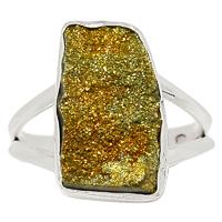 Rainbow Pyrite Druzy Ring-RPDR178