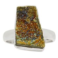 Rainbow Pyrite Druzy Ring-RPDR183