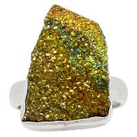 Rainbow Pyrite Druzy Ring-RPDR198