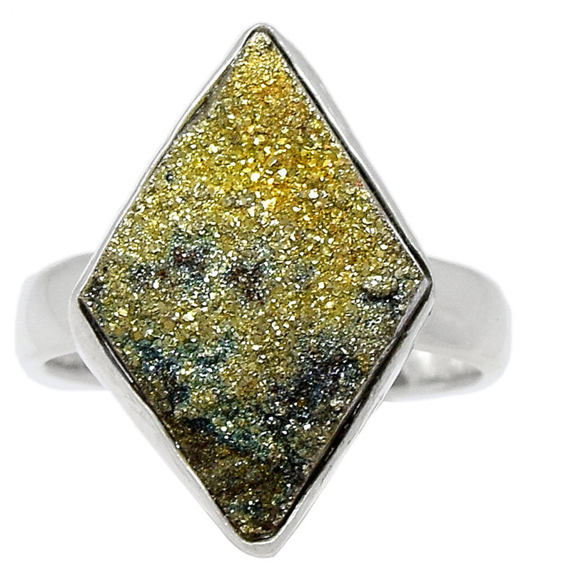 Rainbow Pyrite Druzy Ring - RPDR227