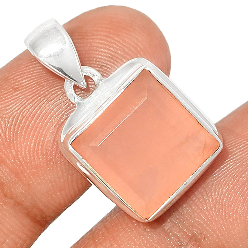 1" Rose Quartz Faceted Pendants - RQFP1039