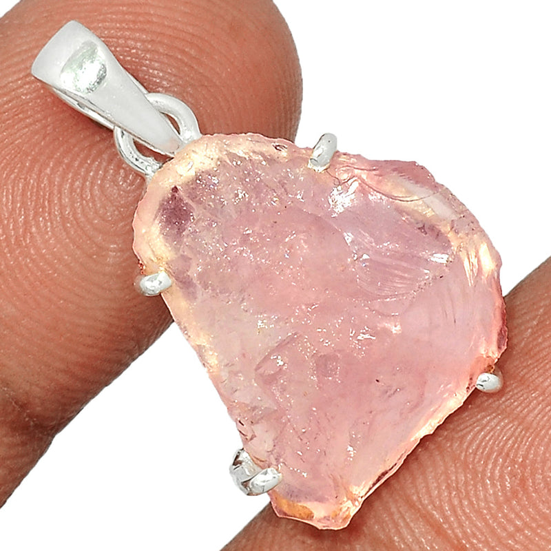 1.2" Rose Quartz Rough Pendants - RQRP599