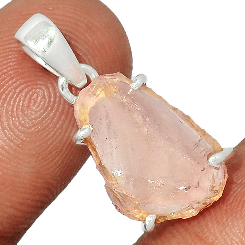 1.1" Rose Quartz Rough Pendants - RQRP626