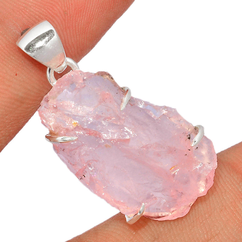 1.3" Claw - Rose Quartz Rough Pendants - RQRP636