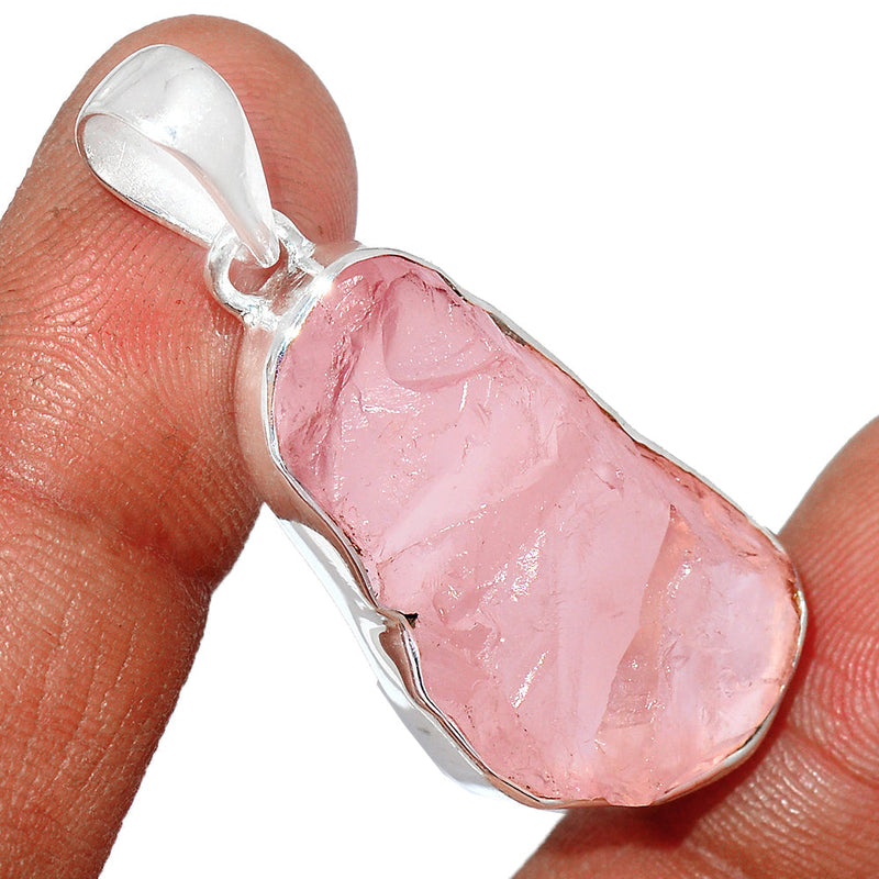 1.7" Rose Quartz Rough Pendants - RQRP716