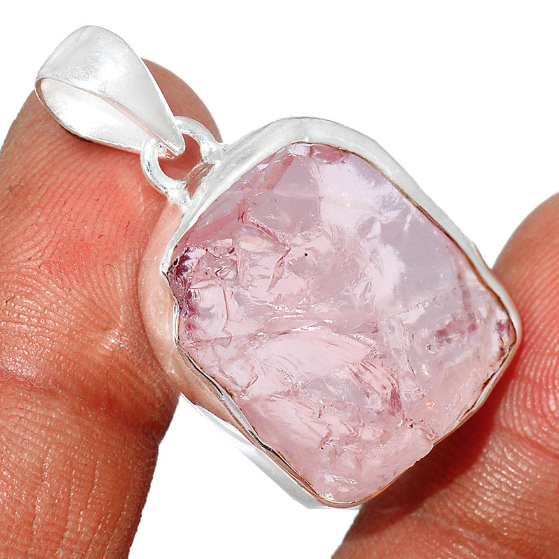 1.3" Rose Quartz Rough Pendants - RQRP725