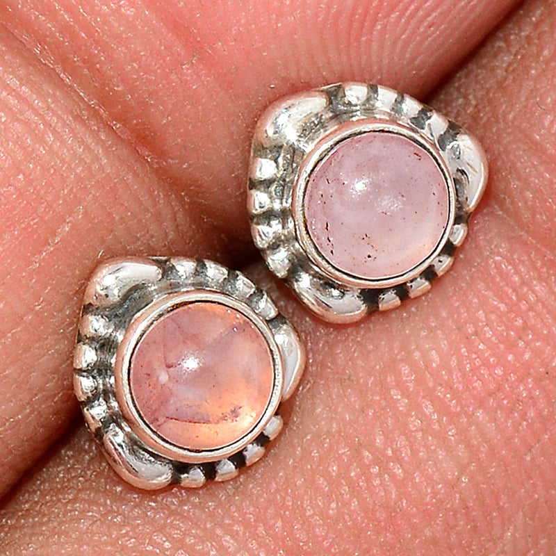 Rose Quartz Studs - RQZS217