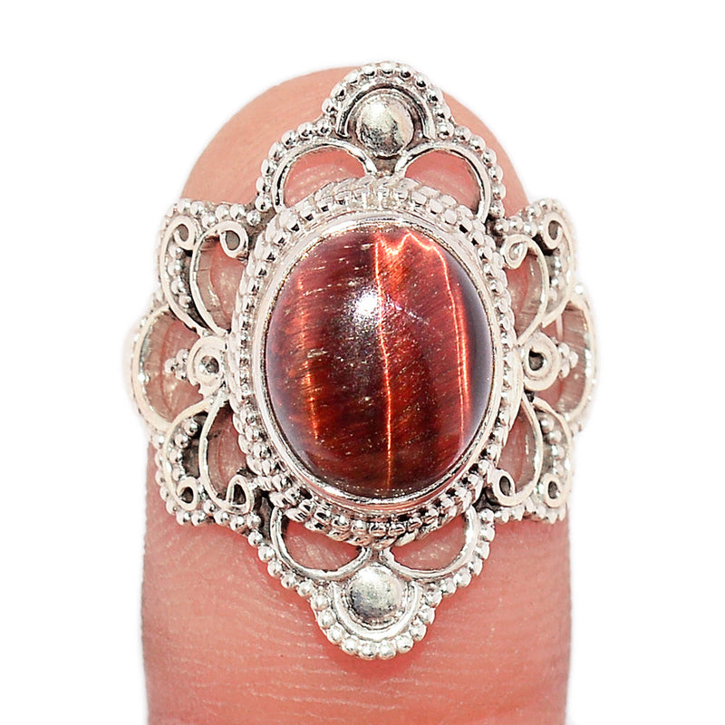 Fine Filigree - Red Tiger Eye Ring - RTER283