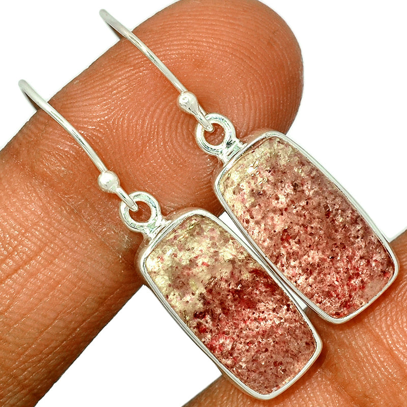 1.5" Strawberry Quartz Earrings - SBQE202