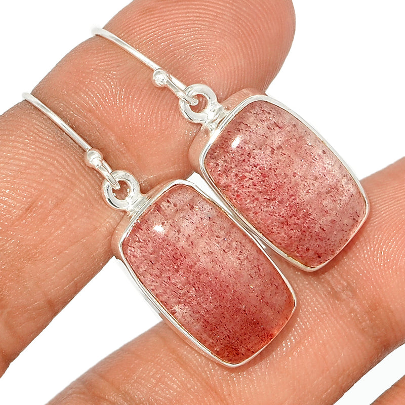 1.5" Strawberry Quartz Earrings - SBQE237