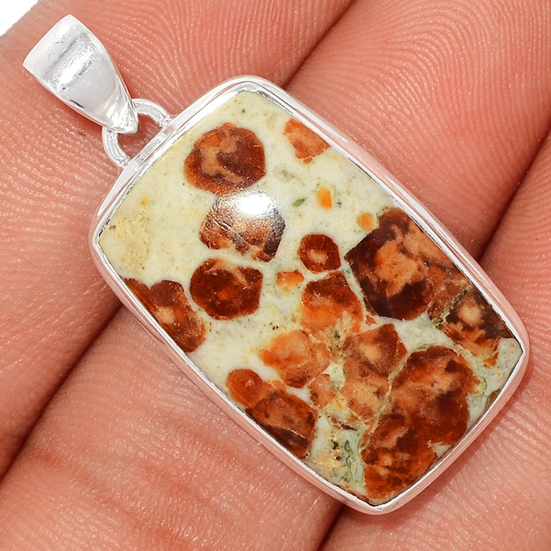 1.5" Spessartine Garnet In Limestone Pendants - SGIP102