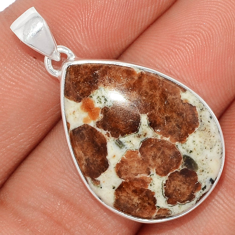 1.5" Spessartine Garnet In Limestone Pendants - SGIP108