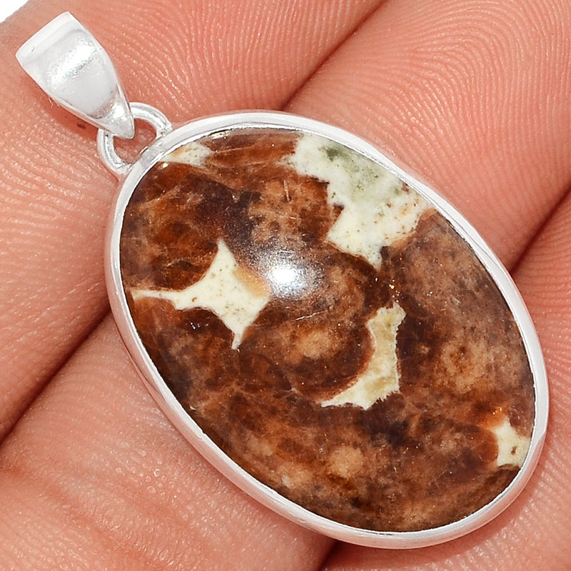 1.6" Spessartine Garnet In Limestone Pendants - SGIP111