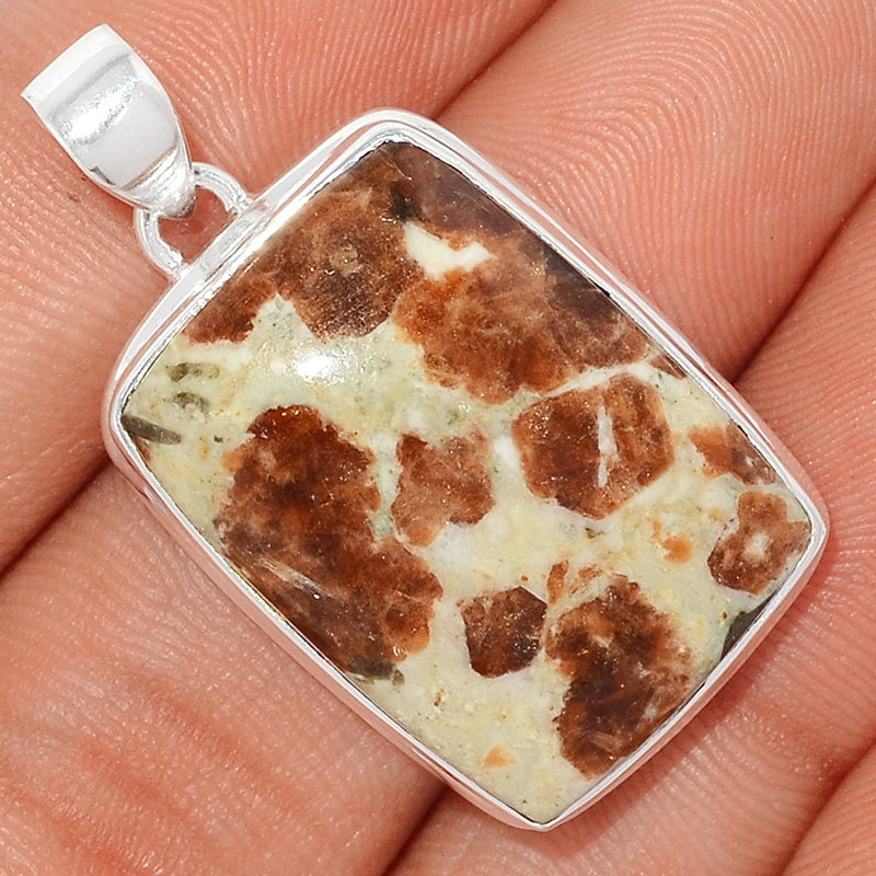 1.5" Spessartine Garnet In Limestone Pendants - SGIP121