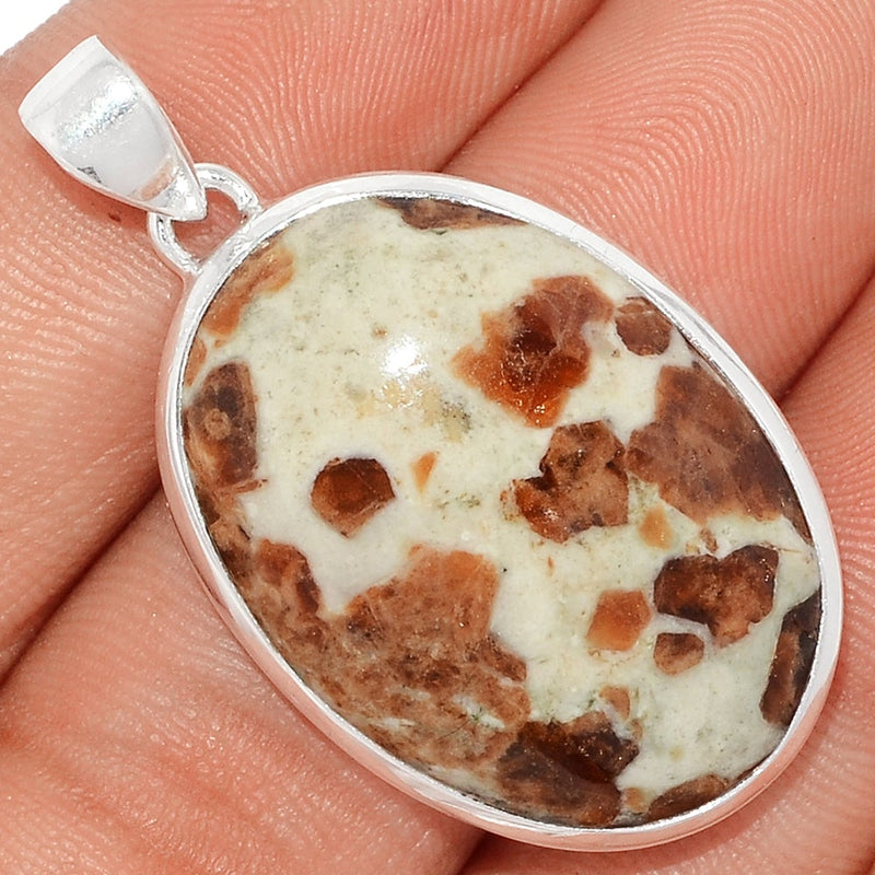 1.6" Spessartine Garnet In Limestone Pendants - SGIP122