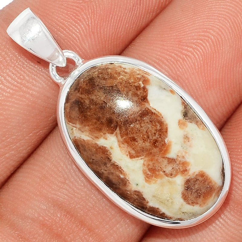 1.5" Spessartine Garnet In Limestone Pendants - SGIP128