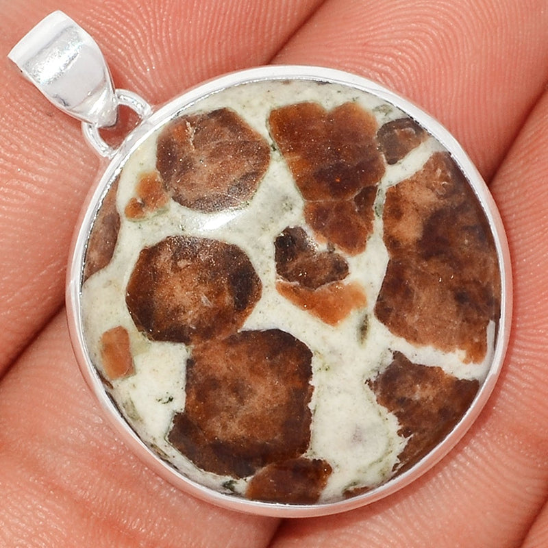 1.5" Spessartine Garnet In Limestone Pendants - SGIP131