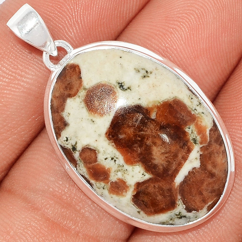 1.6" Spessartine Garnet In Limestone Pendants - SGIP137