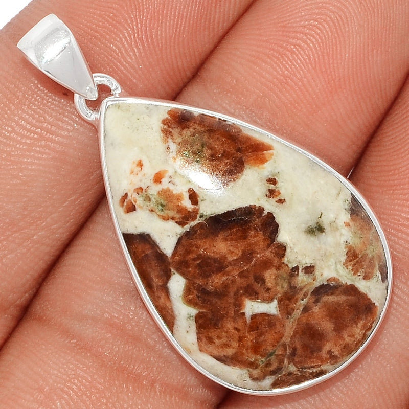 1.3" Spessartine Garnet In Limestone Pendants - SGIP148