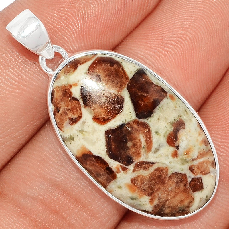 1.5" Spessartine Garnet In Limestone Pendants - SGIP151