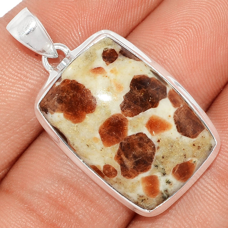 1.3" Spessartine Garnet In Limestone Pendants - SGIP154