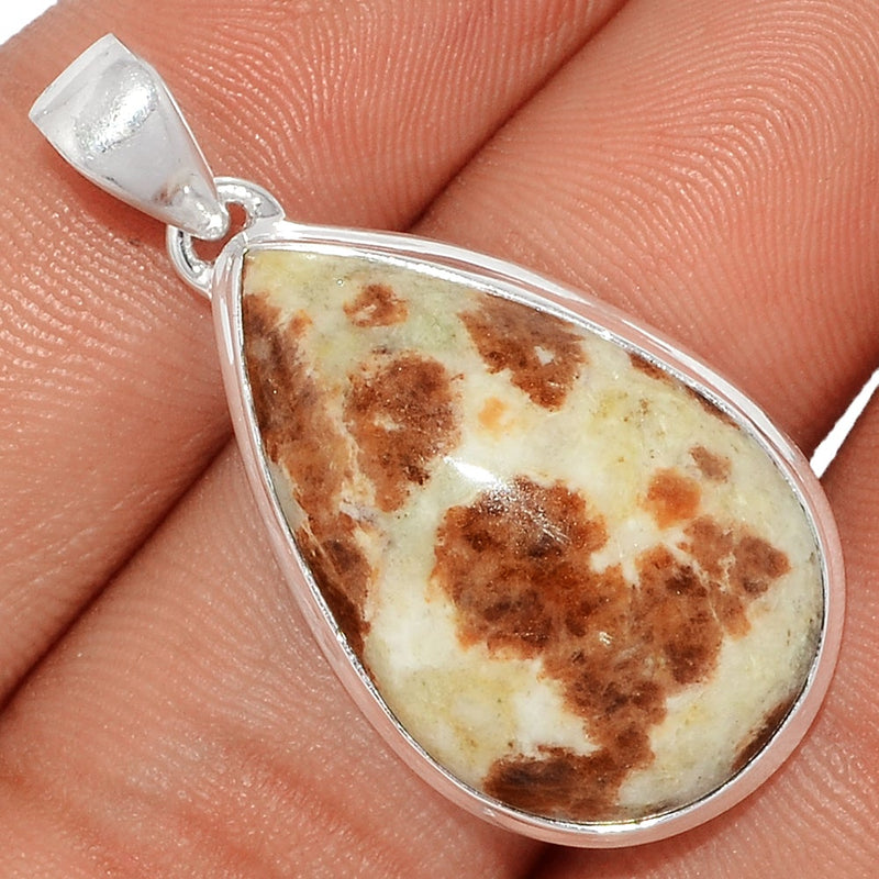 1.5" Spessartine Garnet In Limestone Pendants - SGIP184