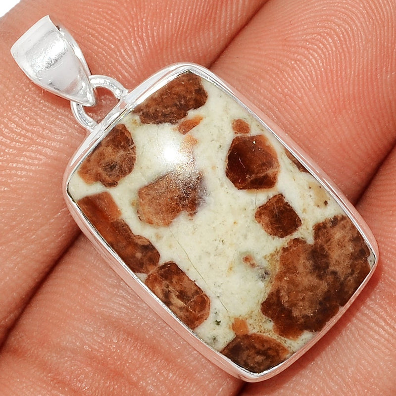 1.3" Spessartine Garnet In Limestone Pendants - SGIP188