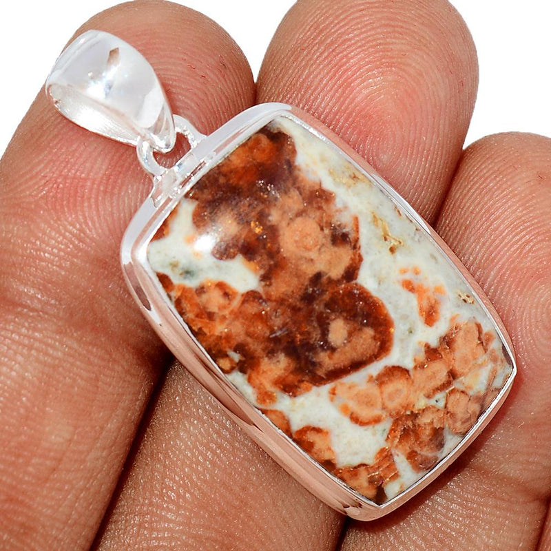 1.5" Spessartine Garnet In Limestone Pendants - SGIP18