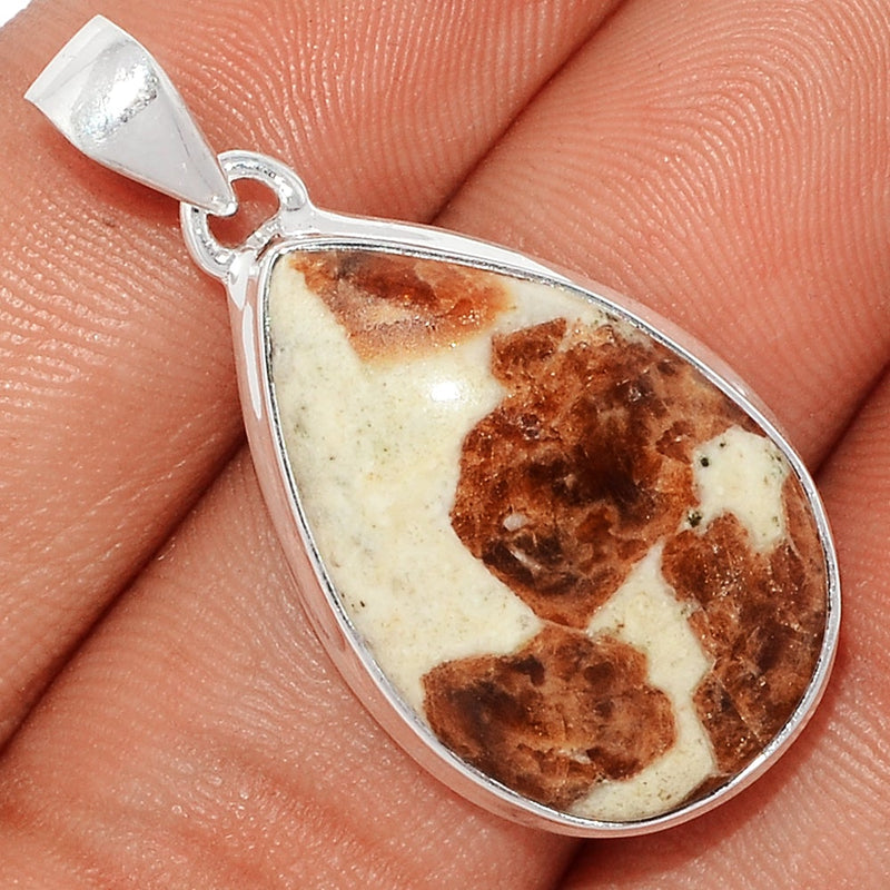 1.5" Spessartine Garnet In Limestone Pendants - SGIP190