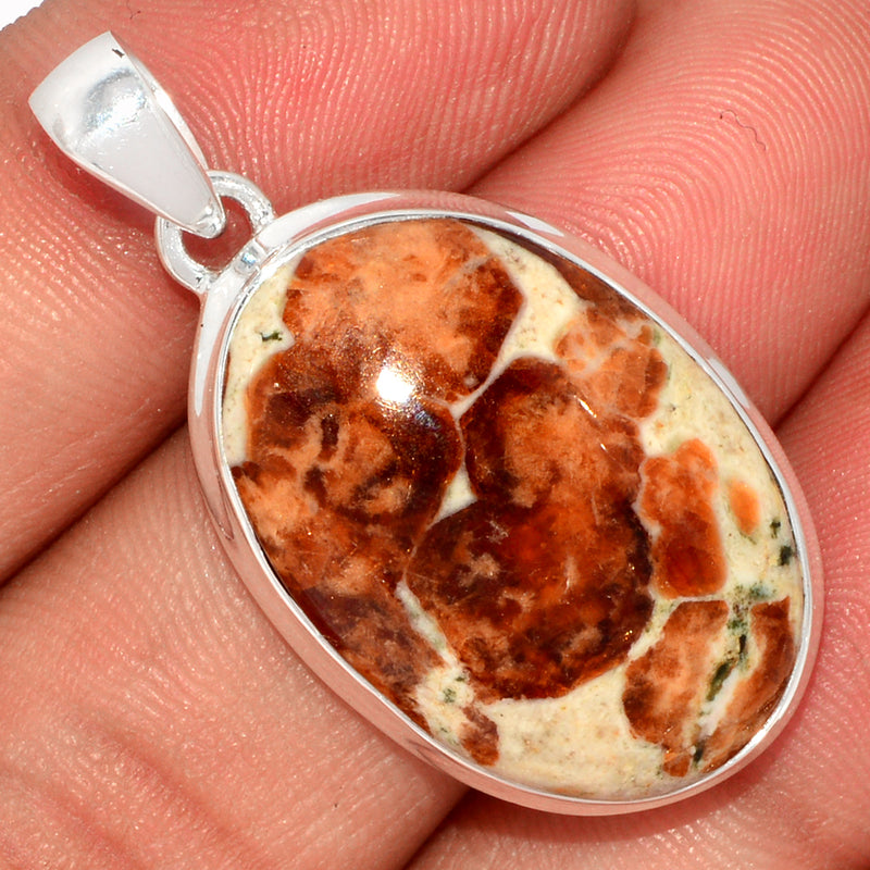 1.5" Spessartine Garnet In Limestone Pendants - SGIP192