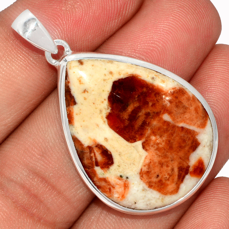 1.7" Spessartine Garnet In Limestone Pendants - SGIP195