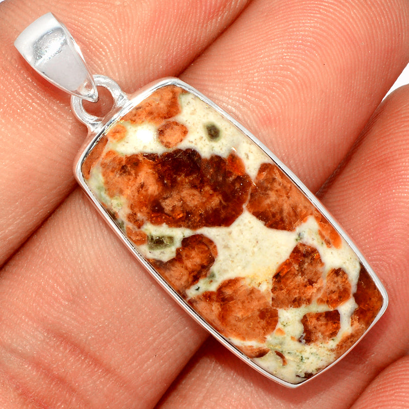 1.6" Spessartine Garnet In Limestone Pendants - SGIP199