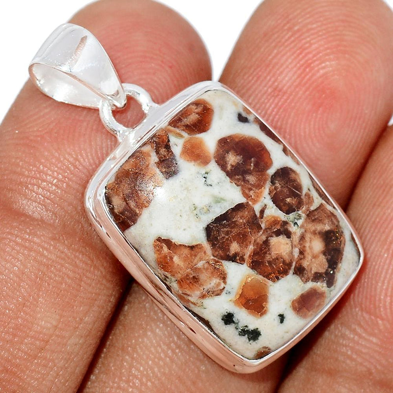 1.2" Spessartine Garnet In Limestone Pendants - SGIP1