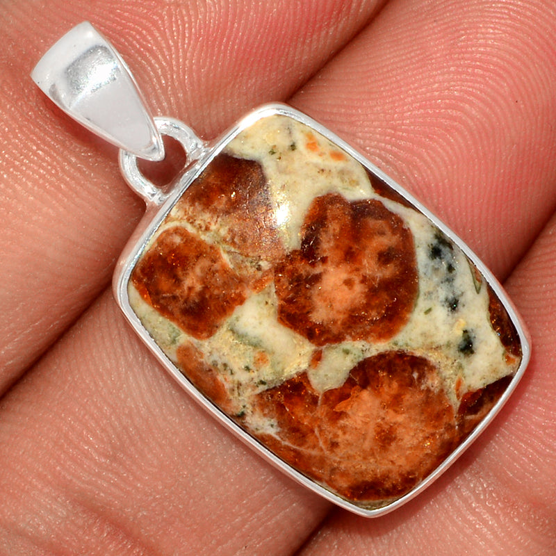 1.2" Spessartine Garnet In Limestone Pendants - SGIP201