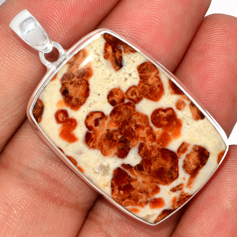 1.8" Spessartine Garnet In Limestone Pendants - SGIP205