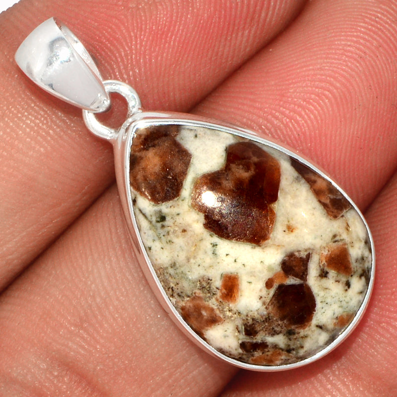 1.3" Spessartine Garnet In Limestone Pendants - SGIP209