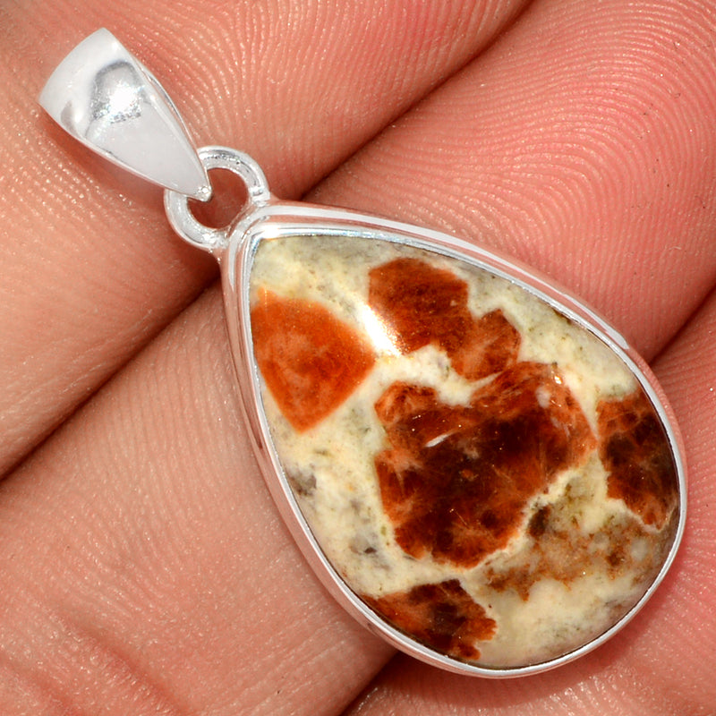 1.5" Spessartine Garnet In Limestone Pendants - SGIP210