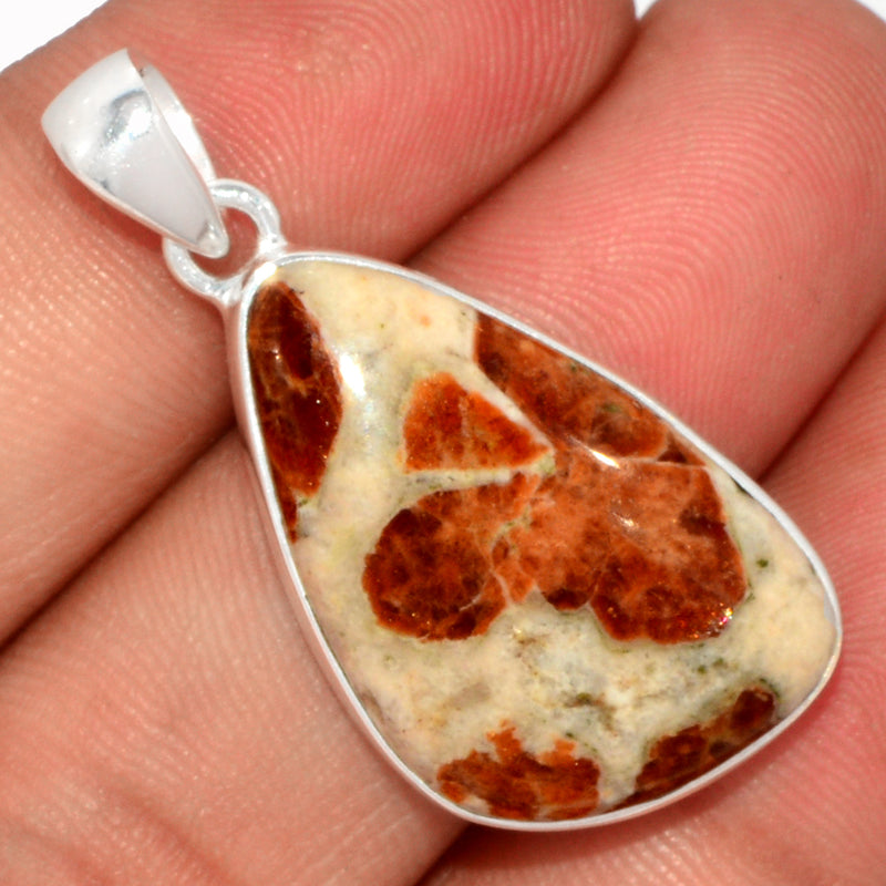 1.5" Spessartine Garnet In Limestone Pendants - SGIP211