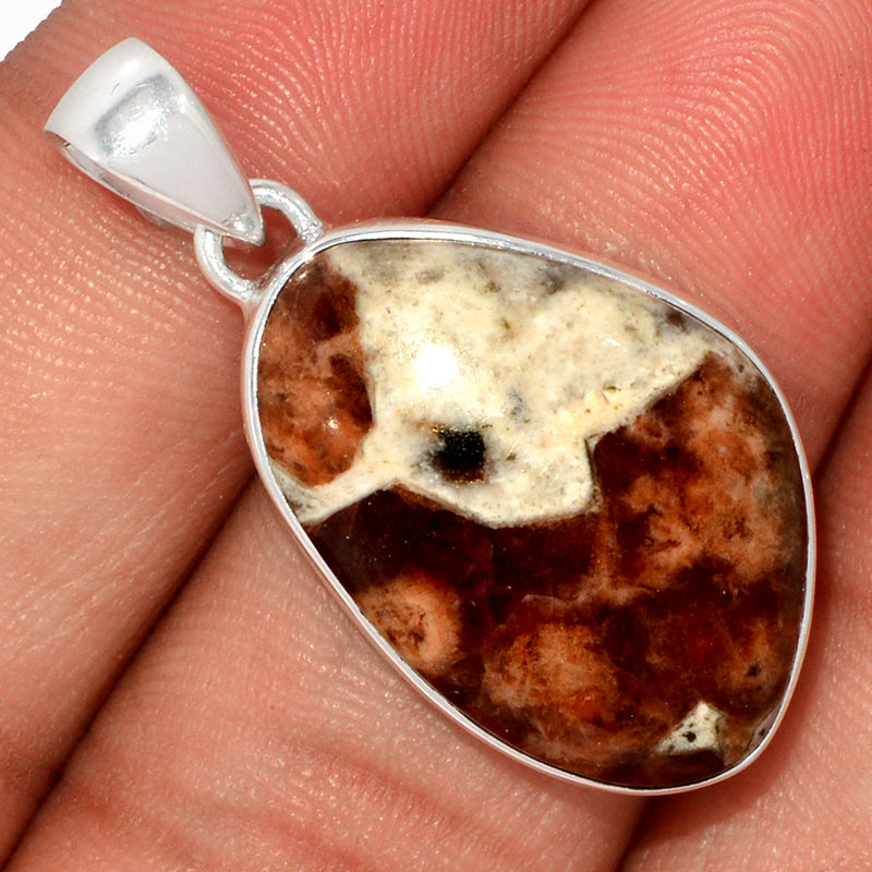 1.3" Spessartine Garnet In Limestone Pendants - SGIP214