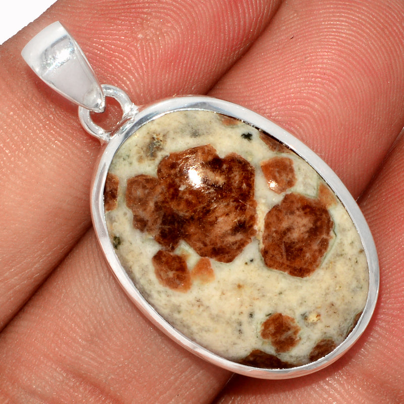 1.5" Spessartine Garnet In Limestone Pendants - SGIP223