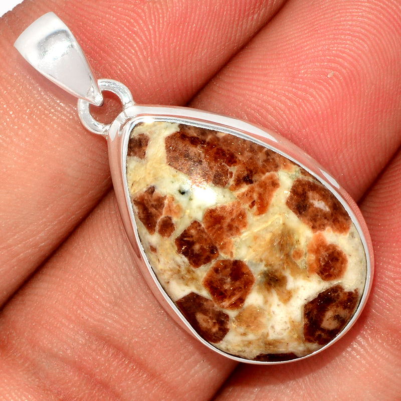 1.5" Spessartine Garnet In Limestone Pendants - SGIP239